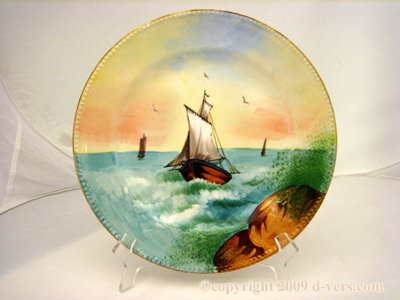 LIMOGE Plate Hand Painted Signed c 1905 France