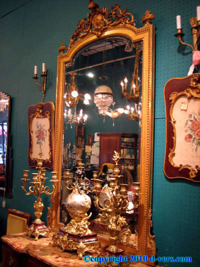 Louis XVI Water Gilded Hanging Mirror 19th Century