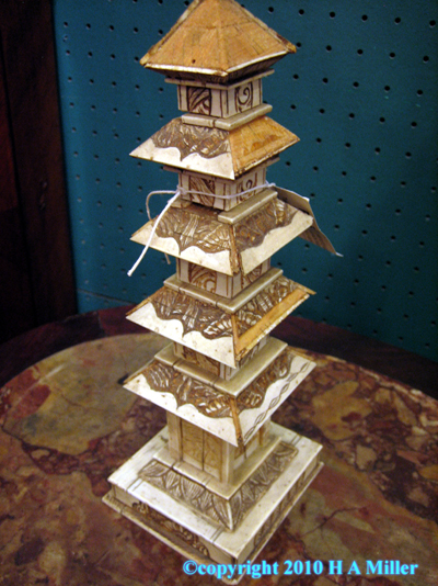 Ivory Antique Japanese Pagoda Sculpture French