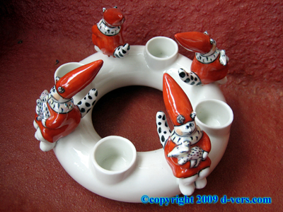 Porcelain Cat Candle Holder ROSEMARIE BENEDIKT Austria MINT