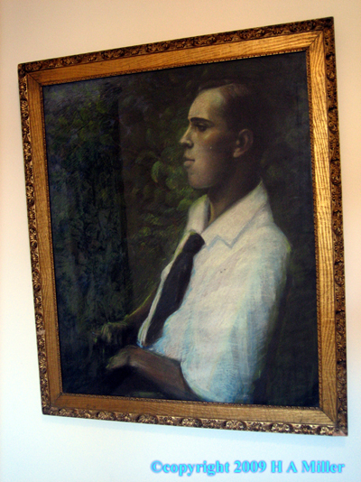 Watercolor Painting Original 1930s Portrait of Man
