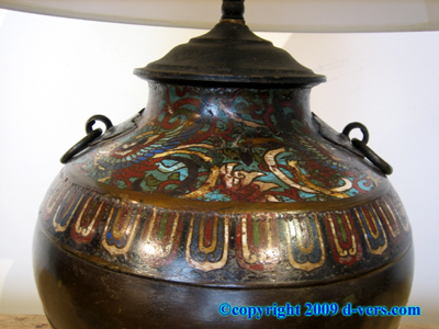 Arts & Crafts Lamp Chinese Cloisonne 19th Century