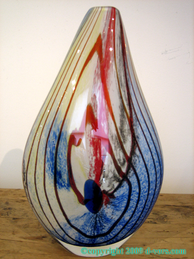 Murano Vase Art Glass Multi-Colored 1940 20th Century Italian