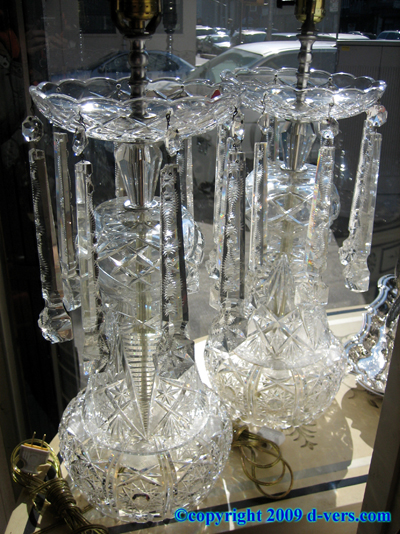 Crystal Lamps Matching Set Antique