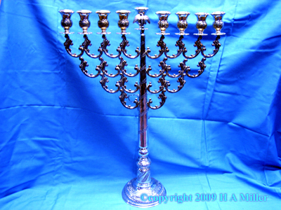 Menorah Judaica Jewish Israeli Sterling Silver Hanukkah Large