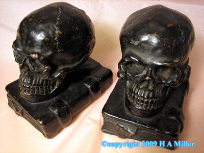 Skull And Book Bookends Book Ends Armor Bronze NYC