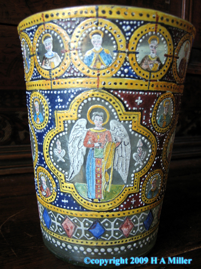 Russian Enamelled Beaker Christian Hand Painted Religious Scenes