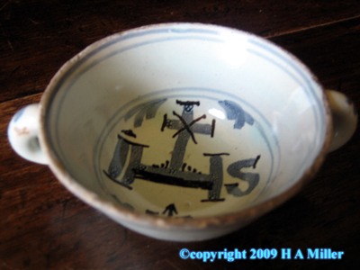 English Porcelain Communion Cup Lambeth Antique