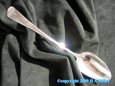 English Sterling Silver Stuffing Spoon London 19th C.