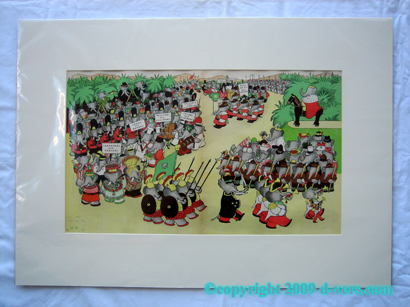 Le Roi Babar Storybook Print from 1945 by Jean De Brunhoff 