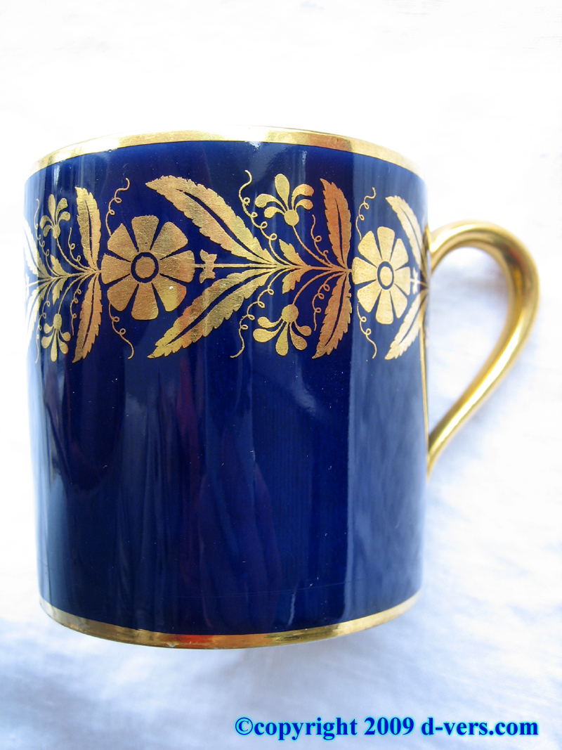 Art Deco Porcelain Demitasse Cups With Floral Design 