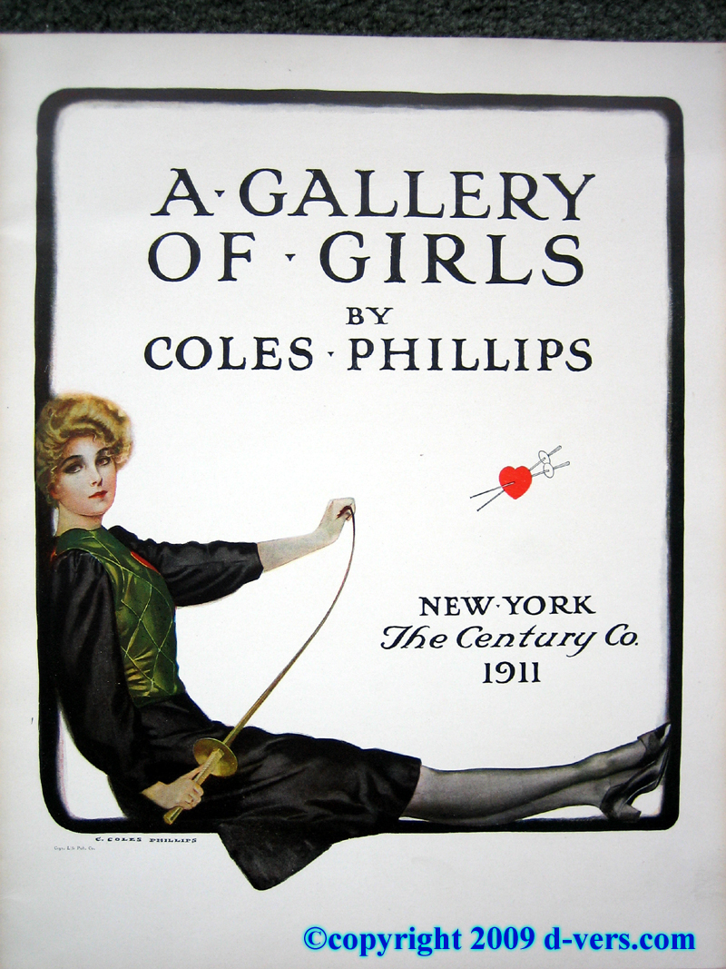 Book Titled A Gallery of Girls by Coles Phillips, featuring illustrations of women 
