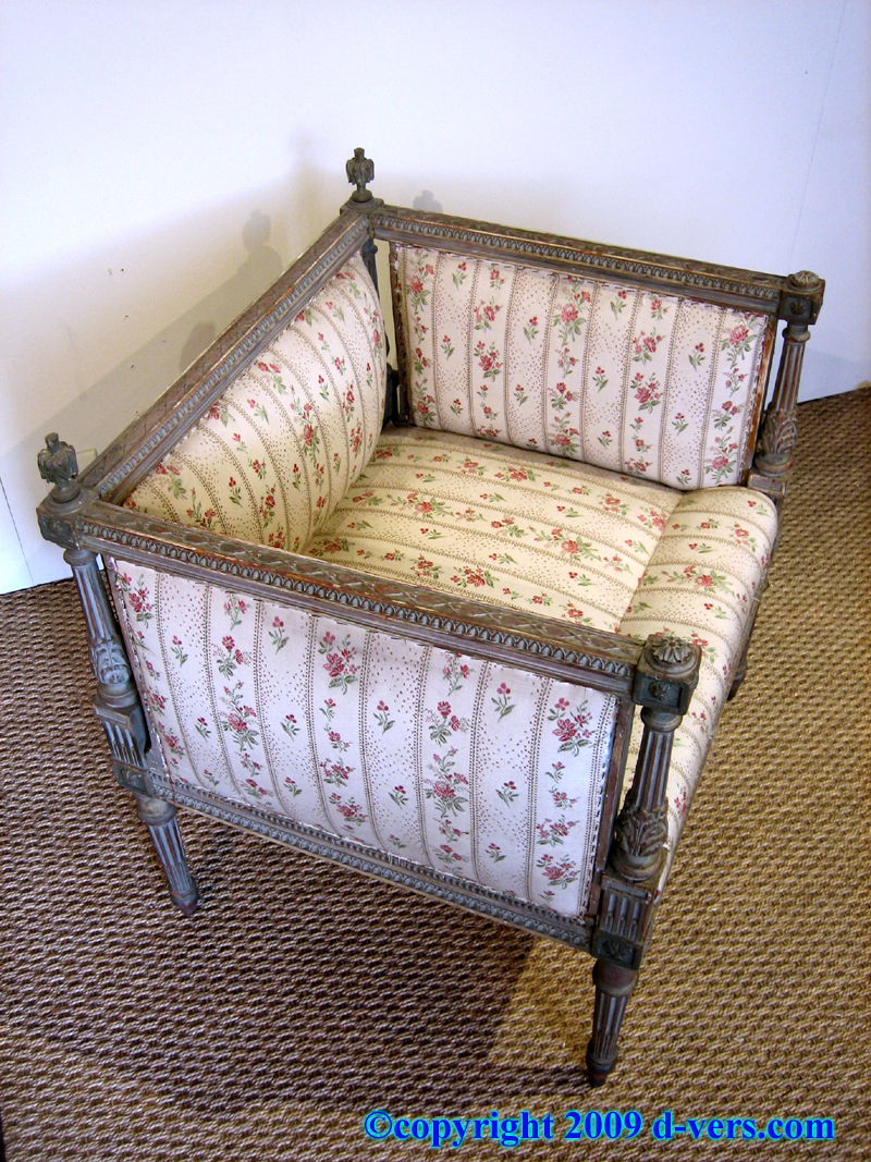Petite Bergere Slipper Chair,. Louis XVI, French 19th Century 
