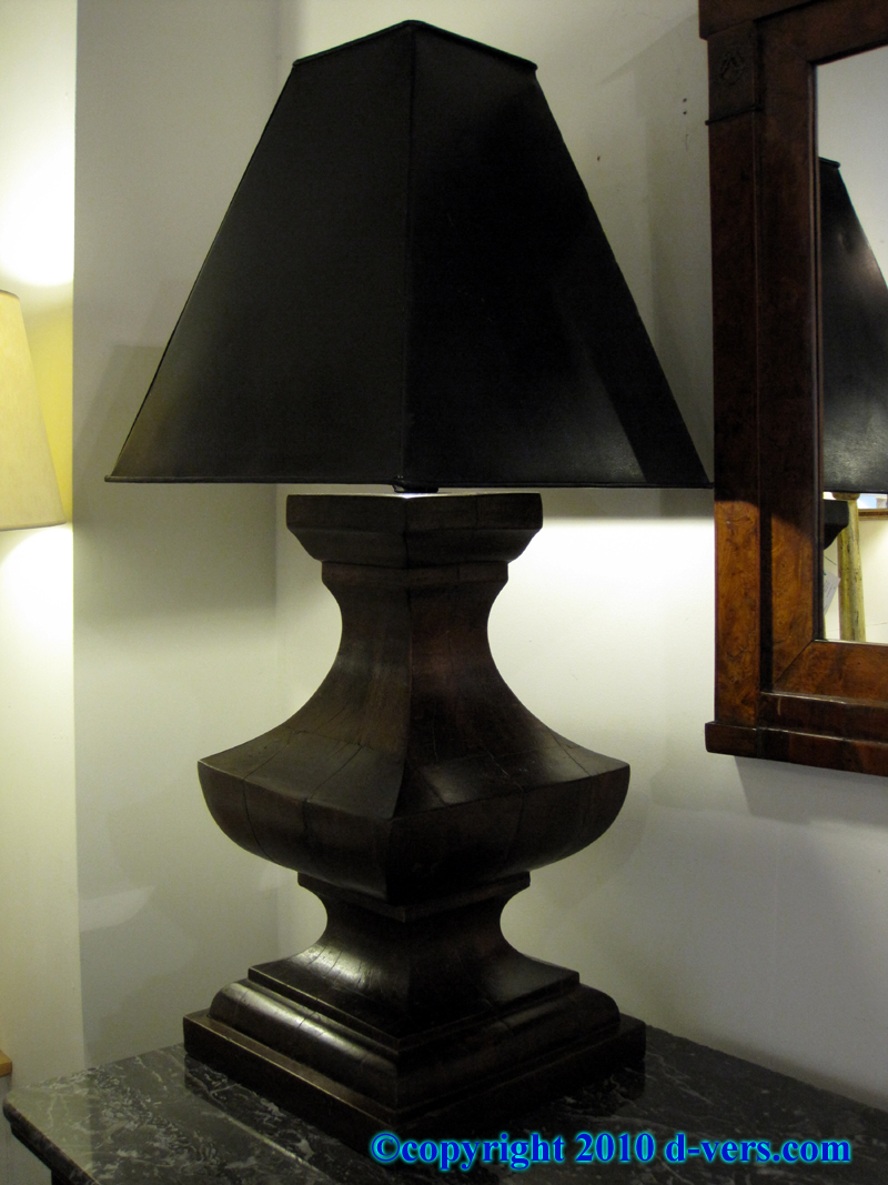 Hand Carved Wood Baluster Table Lamp 