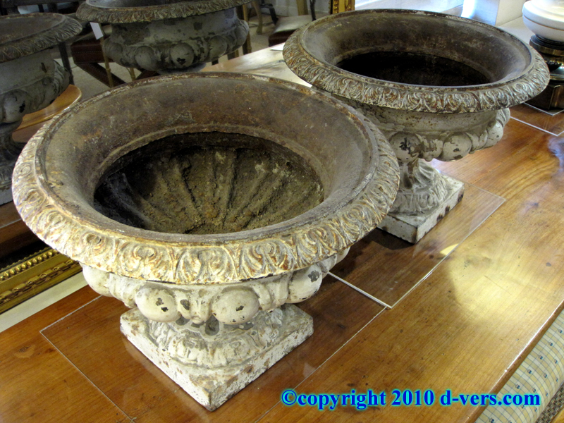 Cast Iron French Antique Urns 