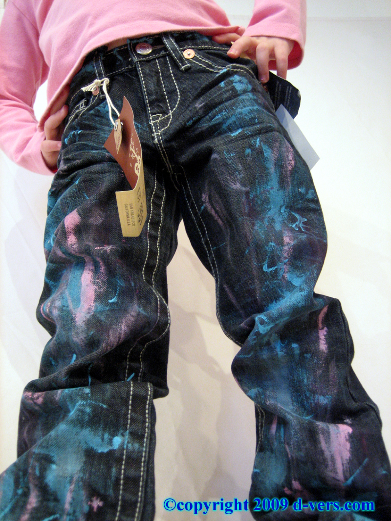 Girls' Custom Couture Airbrushed Pants Modeled by Skyler 
