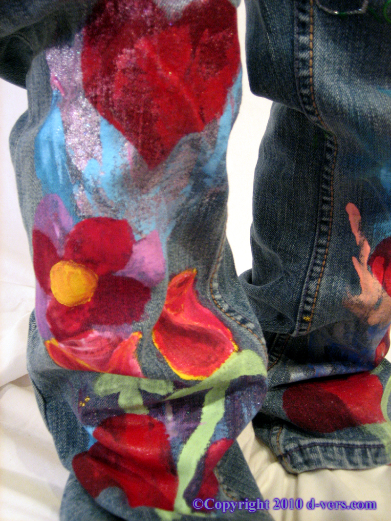 Girls hand painted pants 