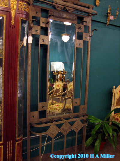 Art Deco Coat Rack Iron with Lighted Mirror