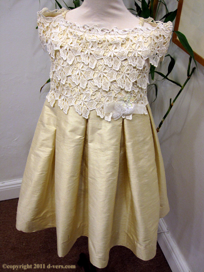 Girls Custom Couture Handmade Dress "Skylar" Silk Amber Inc