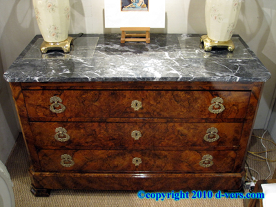 Louis Philippe 3 Drawer Commode Burl Walnut French 19th Century