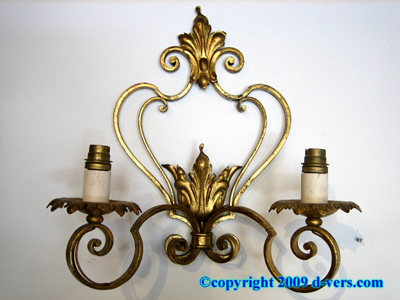 Wallsconse Double Arm Pair Gilded French 19th Century