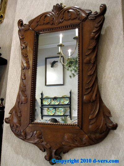 Black Forest Wood Mirror Pair Hand Carved Germany 19th Century