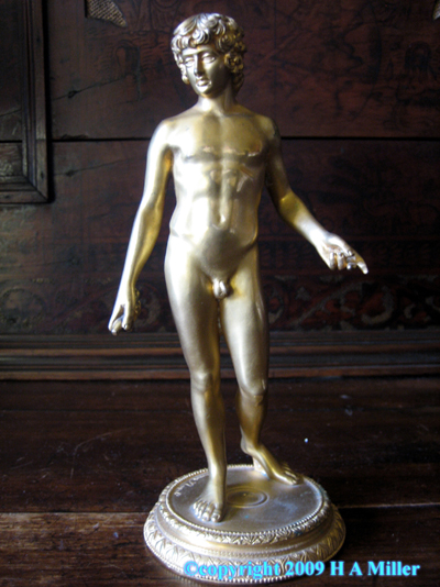 F. Barbedienne Gilded Bronze Sculpture Adonis 19th C French